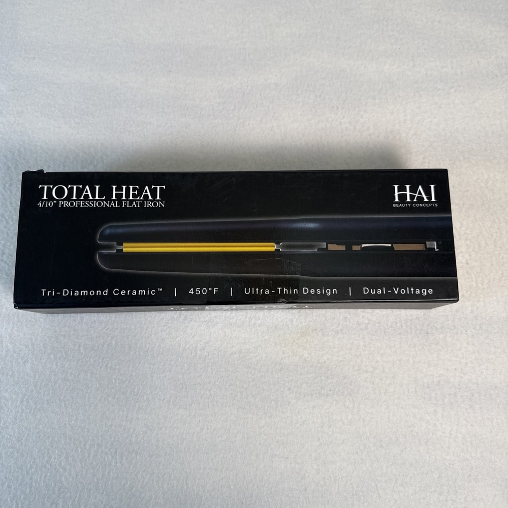 HAI Total Heat 4/10"‎ Professional Flat Iron Ultra-Thin Tri-Diamond Ceramic $70